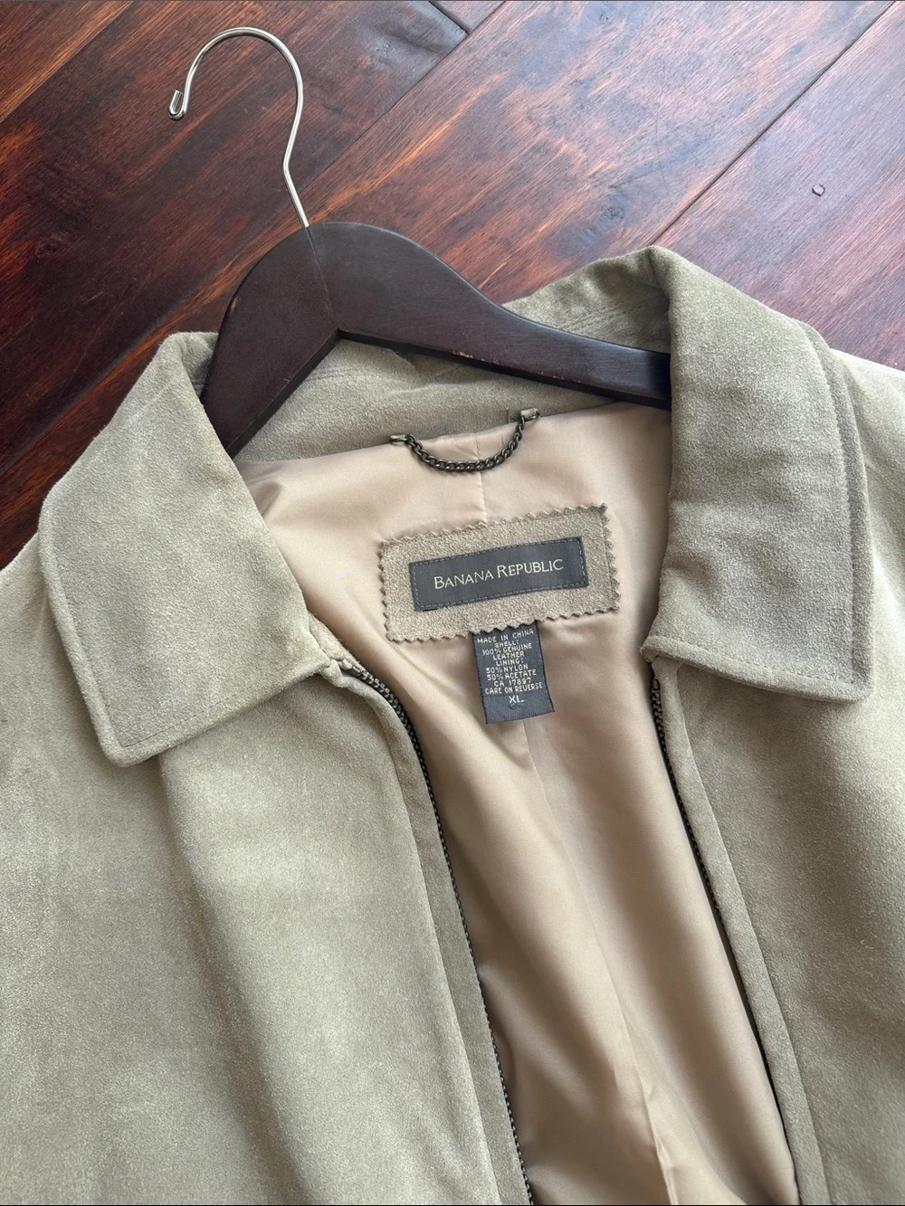 Banana Republic Beige Suede Jean Jacket